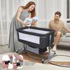 Babybett 3-in-1 Multifunktions-Beistellbett mit Aufbewahrungskorb, 6-stufig höhenverstellbar, Baby-Neugeborenen-Moskitonetz, Tragbare umwandelbare Wiege