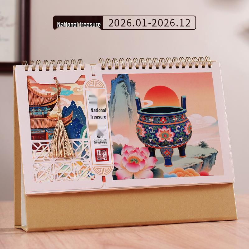 2026 Year of the Horse Chinese Business Desk Calendar - New Year Gift, Creative Desktop Ornament