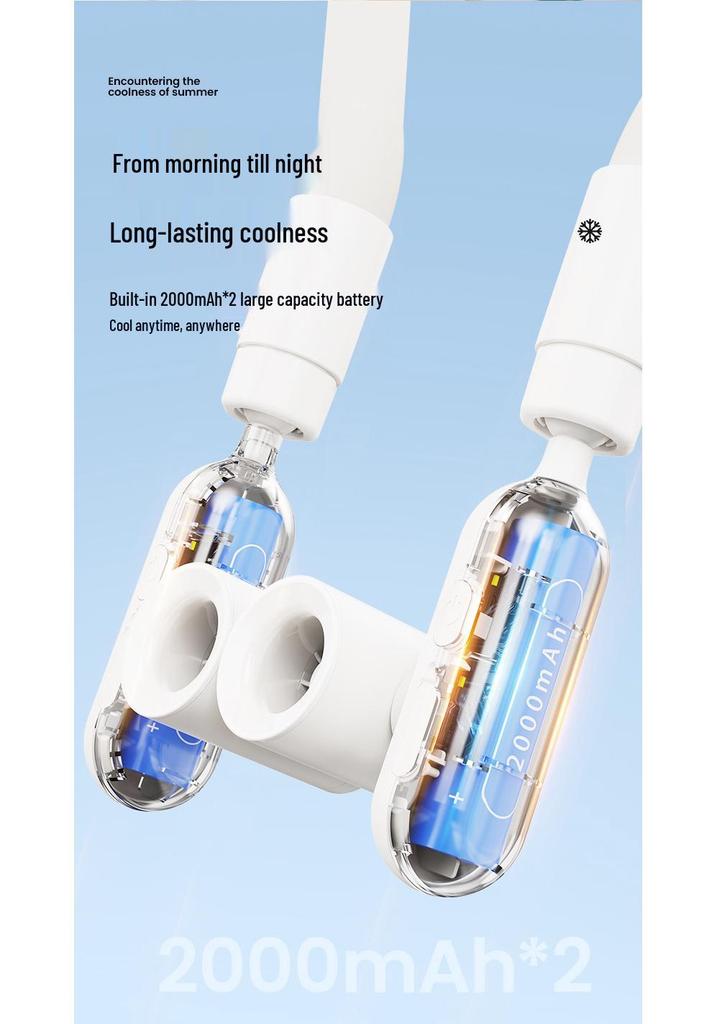 25-Year Ice Cooling Neck Fan: High-Speed, Strong Wind, Hands-Free for Outdoor Sports