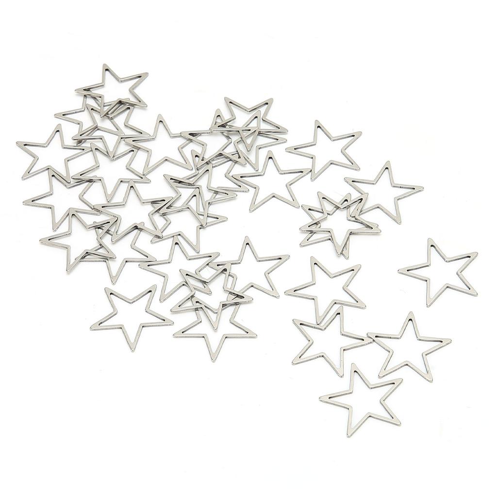 Jewelry Making Resin Craft Bezel Stainless Steel DIY Open Bezels Hollow Frame PendantStar Shape 30pcs S