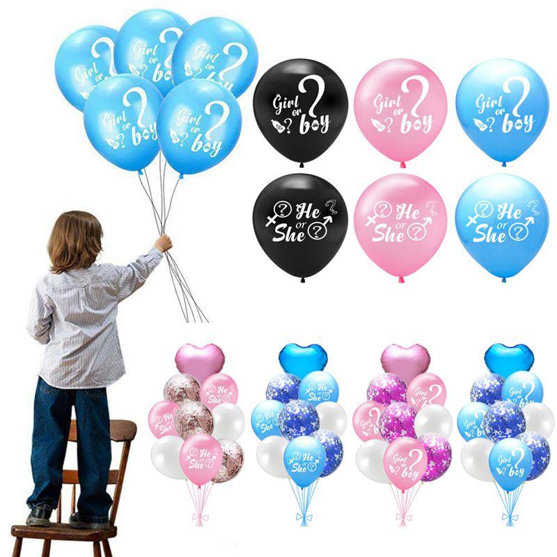 Charming Baby Gender Reveal Party Decoration Latex Sequin Balloons Set For Memorable Celebrations