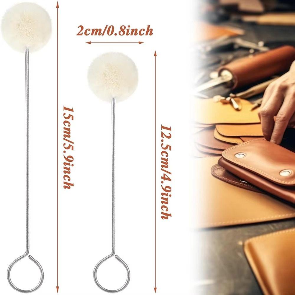 100Pcs DIY Craft Leather Wool Balls Painting Brush Leather Dyeing Applicator  Bowling Shoe Brush