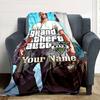 Grand Theft Auto Personalizza il Tuo Nome Coperta Regalo Coperta Personalizzabile Ultra-Morbida Adatta per Soggiorno Soggiorno Sedia da Ufficio Divano