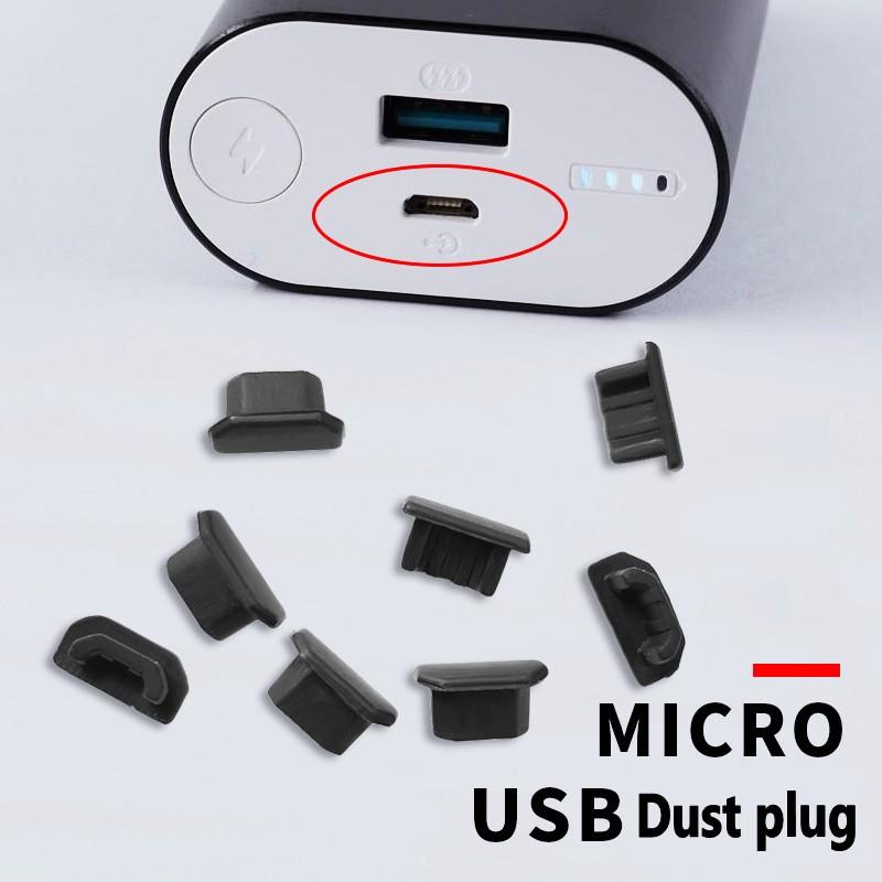 Micro USB Dust Plugs (1-10pcs) - Soft Silicone Anti-Dust Charge Port Cover for Android Phone/Laptop/Power Bank, Precise Size