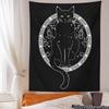 Cat Divination Tapestry Wall Hanging Tarot Cat Black Tapestries Mysterious Decoration Home Decoration Hippie Mattress Dorm Room