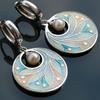 European and American Natural Fashion Enamel Colorful Painting Earrings Flower Earrings Sweet Pearl Earrings