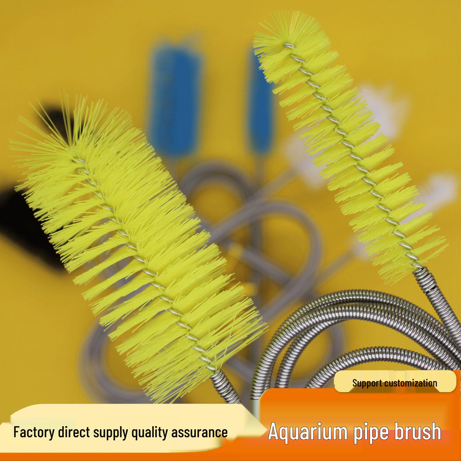 Dual-Head Nylon/Stainless Steel Aquarium Pipe Cleaning Brush