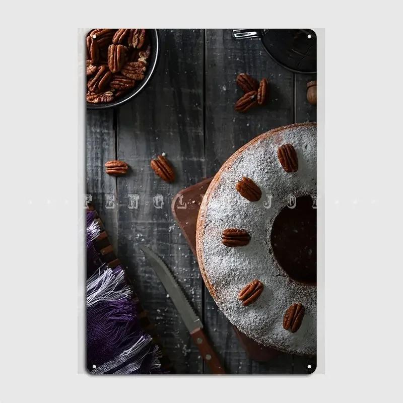 Nutty Cake Dessert Poster Metal Plaque Club Home Wall Personalized Plaques Tin Sign Poster
