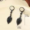New Fashion Trend Zircon Crystal Black Leaf Pendant Earrings for Women Unique Design Temperament Cool Girls Party Jewelry