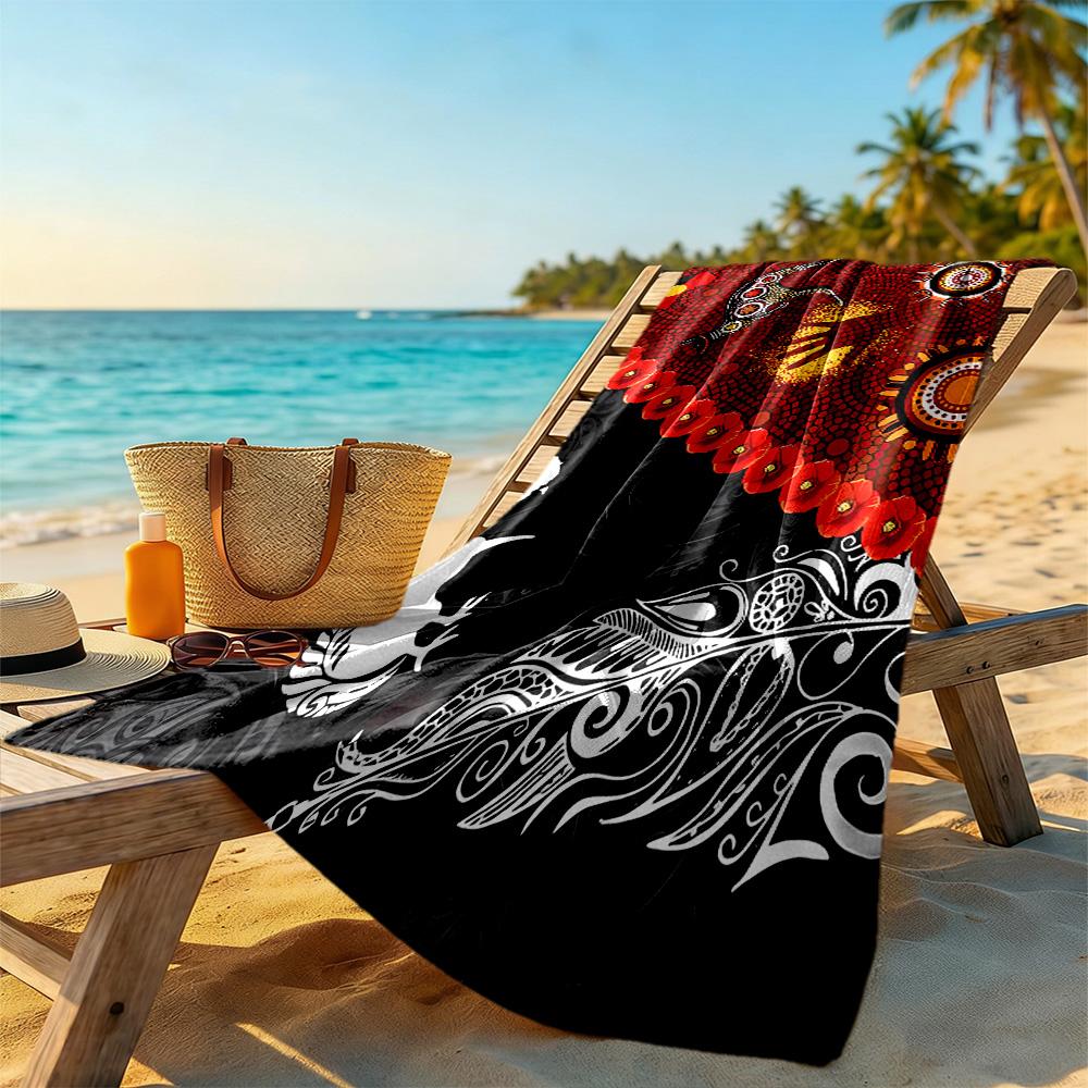 Australian Aboriginal Style Beach Towel Super Soft Microfiber Quickdry Fabric Comfortable Lightweight