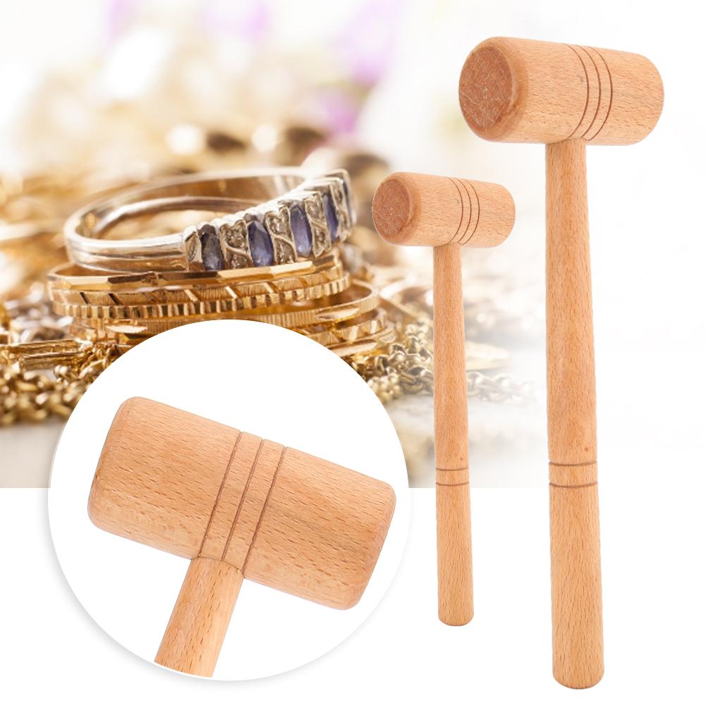 2Pcs Set Hammer Wooden DIY Making Repair Jewelry Metal Processing Tool