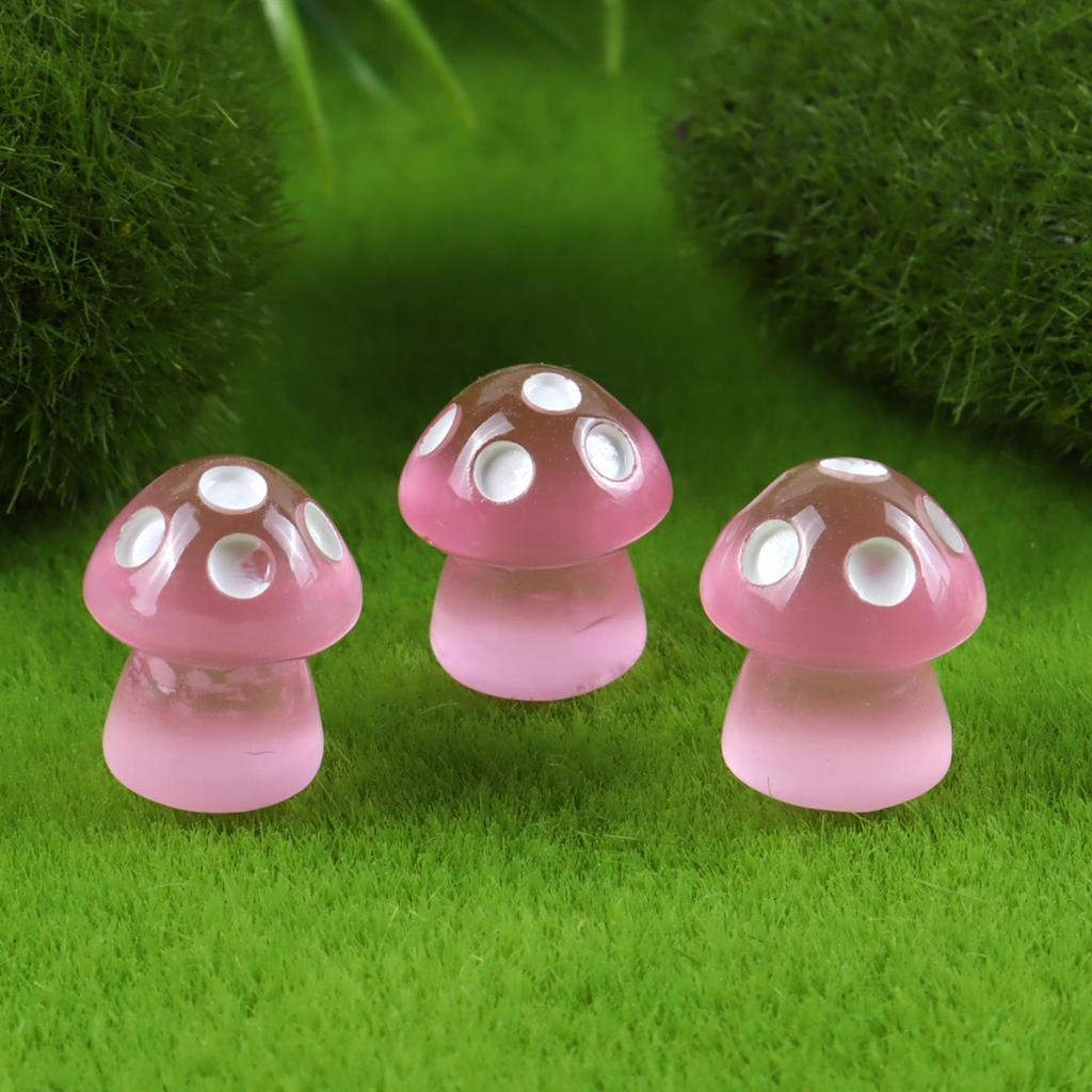 Mini Transparent Mushroom Ornaments for Moss Gardens and Balcony Potted Plants