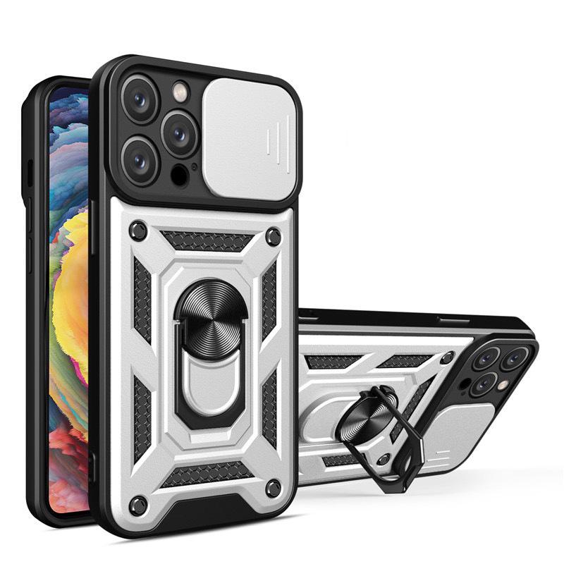 Sergeant Ring Holder Case for iPhone 17 Pro Max - Push-Window Protective Design 17 Air синий