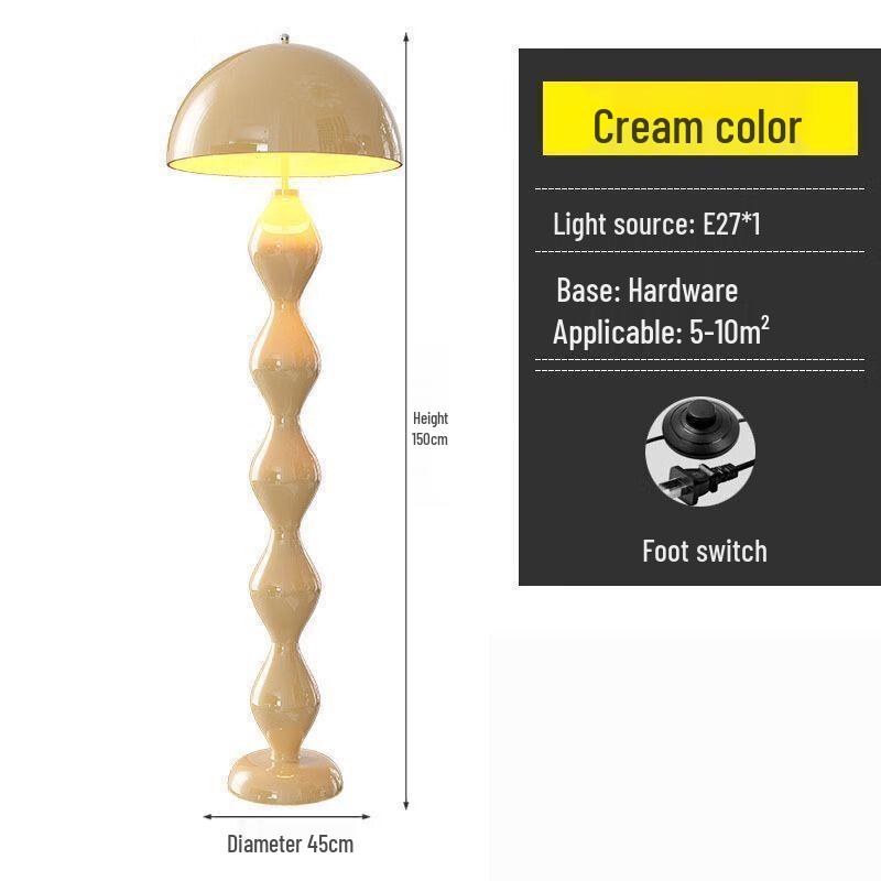 Minimalist Cream Style Mushroom Gourd Floor Lamp