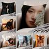 Korean KKim Ji Wons Beautiful Girl Cushion Cover Throw Pillow Cover Hidden Button Durable Polyester Chair Cushion