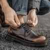 Fashion Comfortable Round Toe Walking Elegant Shoes Spring Shoes Men Genuine Leather Casual Outdoor Wear-Resistant Work Shoes
