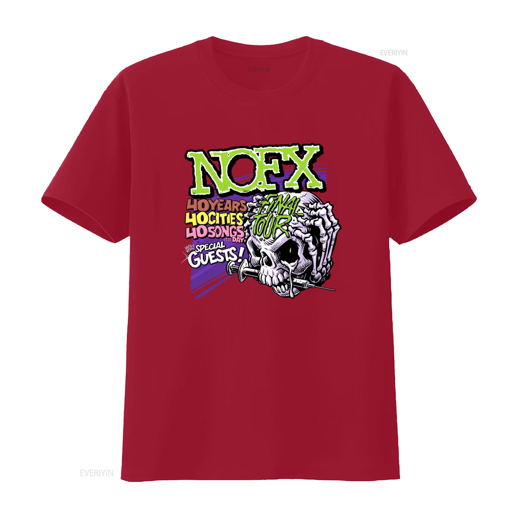 

Vintage Nofx T Shirt Final Tour 2023 Punk Rock Band 40 Years Cities Songs With Special Guests vintage Washed graphic homme Soft S