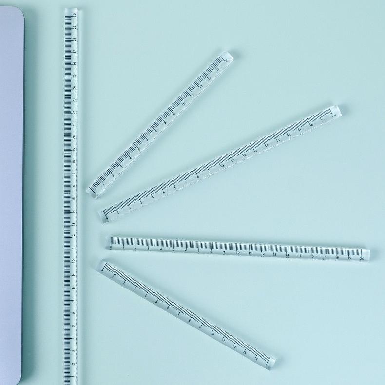 Transparent and Simple Acrylic Ruler Cubic Acrylic Straight Ruler Student Drawing and Measuring Ruler