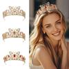 Gold Plated Bridal Tiara Crown Adjustable Fit Bridal Headpiece New Hair Crown  Women