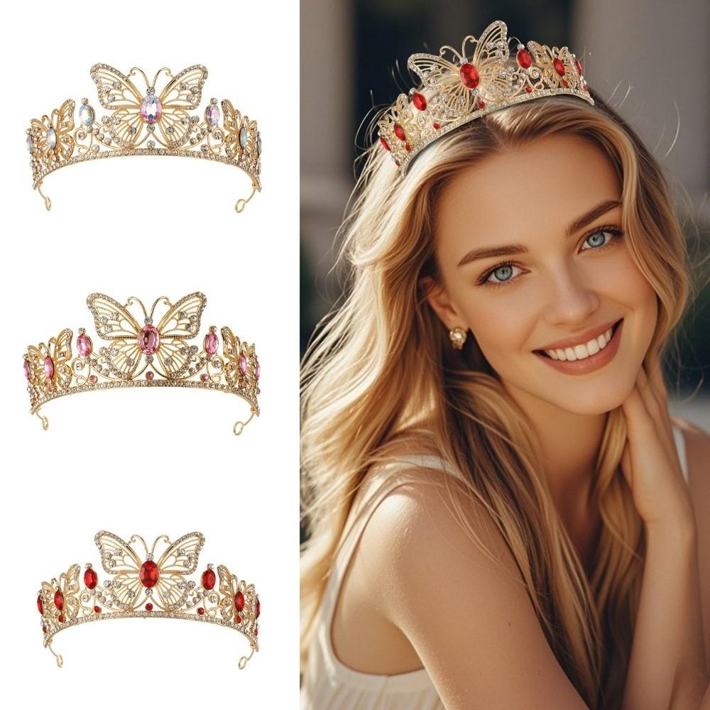 Gold Plated Bridal Tiara Crown Adjustable Fit Bridal Headpiece New Hair Crown Women