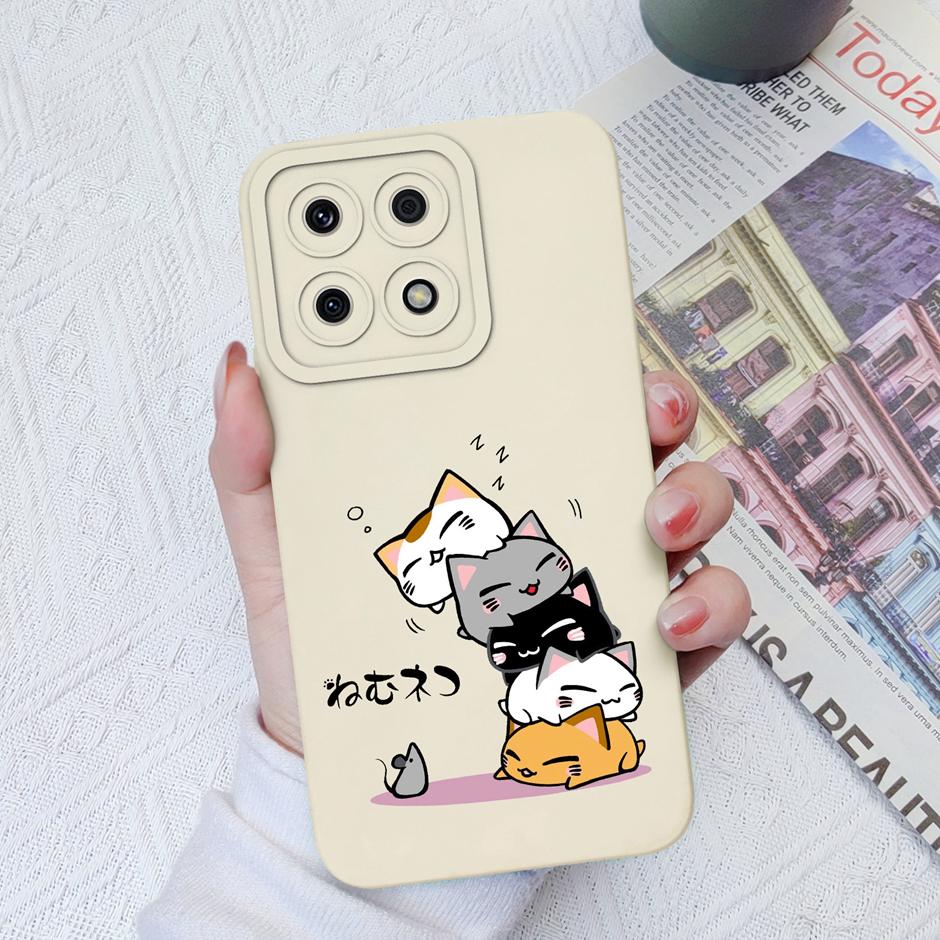 For Honor X8a X8b Cases Cute Dinosaur Leopard Print Liquid Silicone Protective Cover For Honor X8A Honor X8B 6.7 Inches Fundas