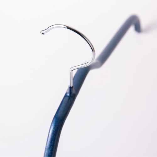 MAWA Silhouette 4110-Piece Hanger Set, Dark Blue, Slim, Space-Saving, Non-Slip Coating, Durable Metal Hangers, Ideal for Shirts, Blouses, and Jackets,