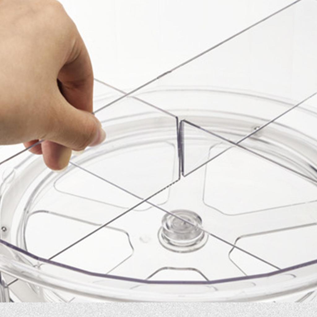 Aufbewahrungsdrehteller Transparent Rund PET Drehbarer Gewürz-Organizer Tablett für Küche Snacks Kosmetik