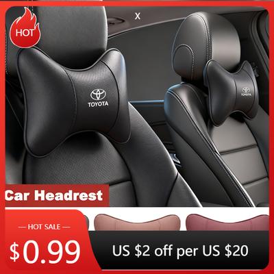 For Toyota 2026 Hot Hub Caps 1Pcs Car Seat Memory Foam Headrest Auto Logo Neck Pillow For Toyota Corolla Yaris Aygo Prius RAV4 C