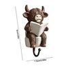 Highland Cow Bathroom Ornament Funny Resin Cow Figurines Bathroom Wall Hooks Towel Hanger Hooks For Home Shower Bedroom