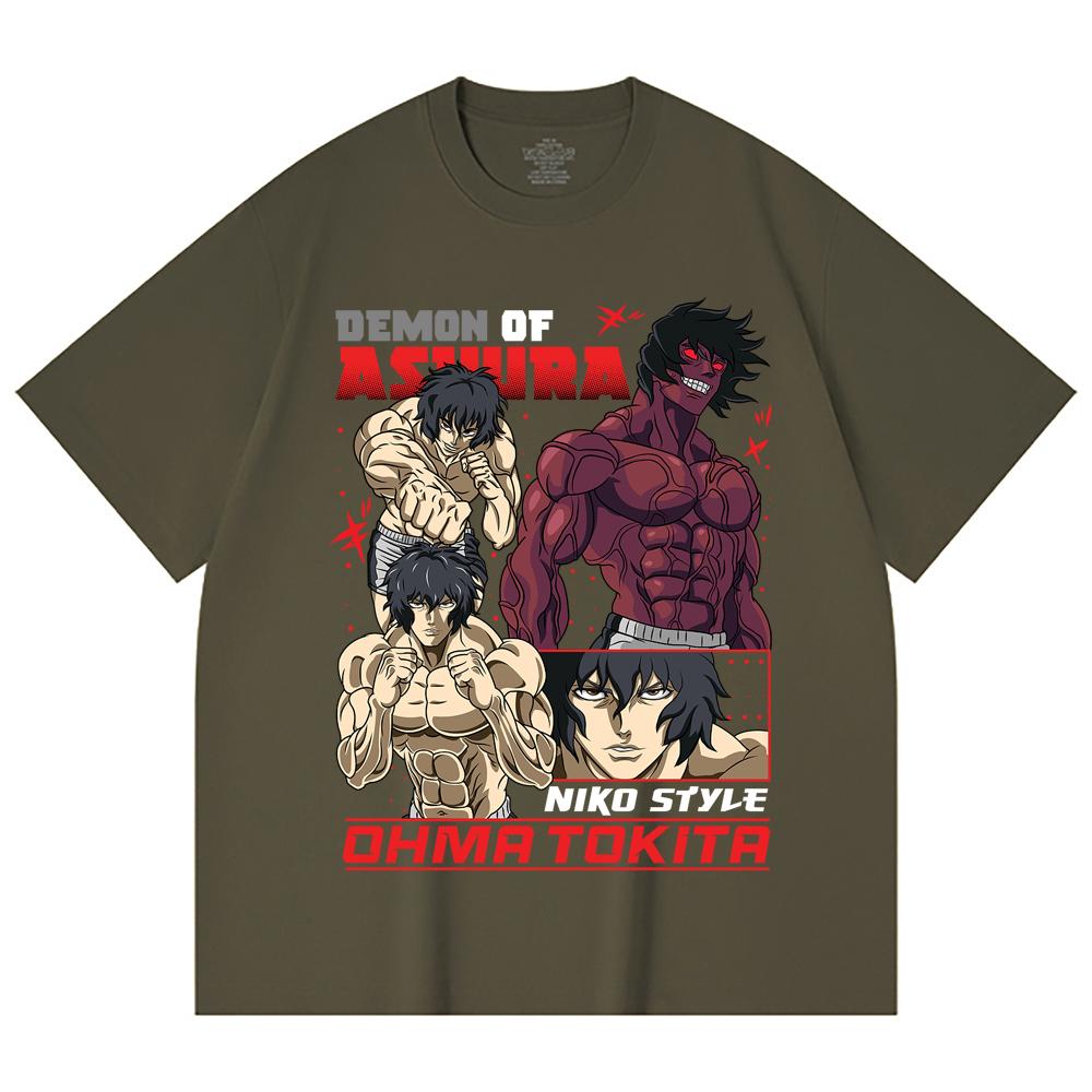 230 Gsm 100% Cotton Baki V5 Ohma Print Unisex Heavy Cotton T Shirt
