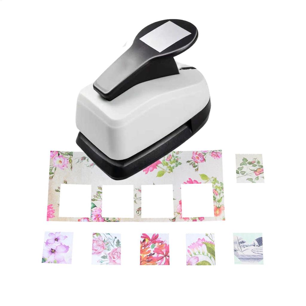 Square Hole Punch Hole Cutter Rectangle Paper Punch for Adult Student Kids Label Art Project Card Making Photo Journal Crafting