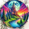 Magical Castle Metal Wall Art Waterproof Sculpture Collectible Home Decor