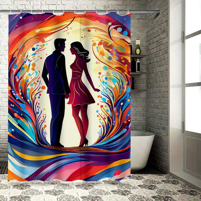 Colorful Harmony Artistic Waterproof Shower Curtain for Bathroom Decor, High-Quality Material and Easy To Clean