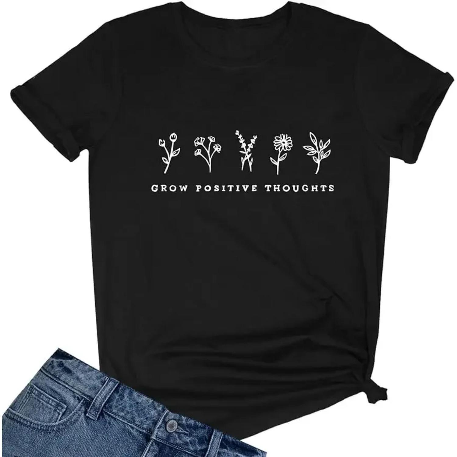 

BLACK Cute Graphic T Shirts Summer Tops shirts for women S чёрный