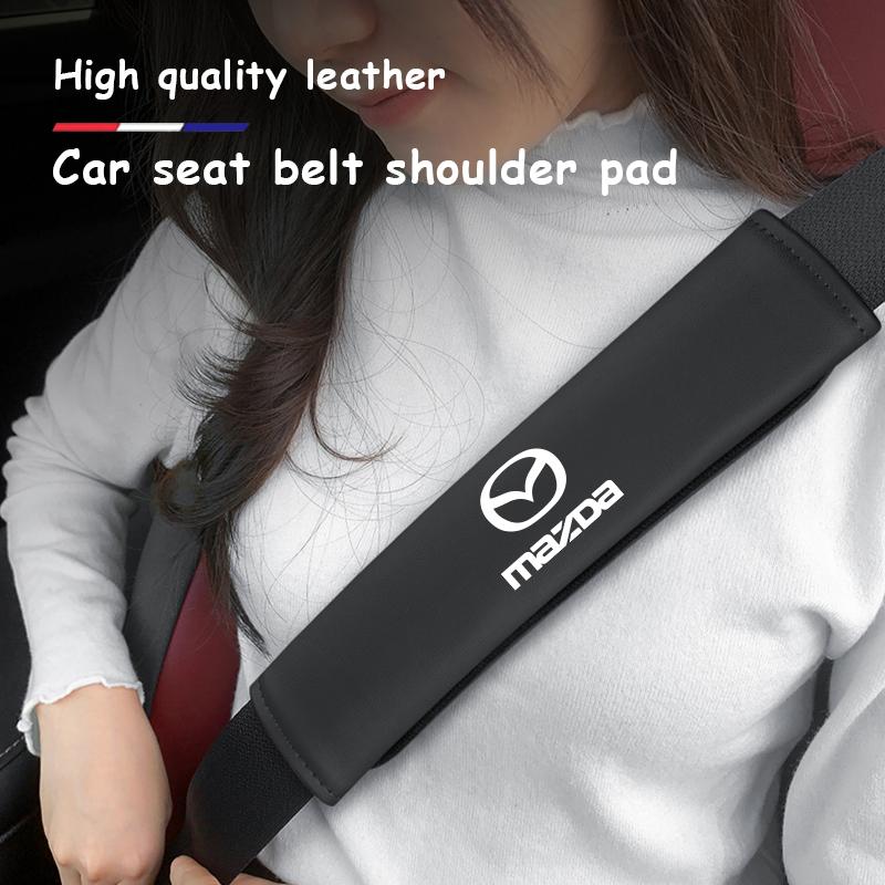 2Pcs Leather Car Seat Belt Shoulder Pad Safety Strap Cover For Mazda 6 2 3 CX50 CX60 BT-50 CX5 CX30 MX-5 CX3 CX8 Atenza CX80 CX7