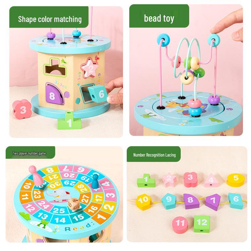 

Multifunctional Wooden Bead Maze Treasure Box Toy for Early Education