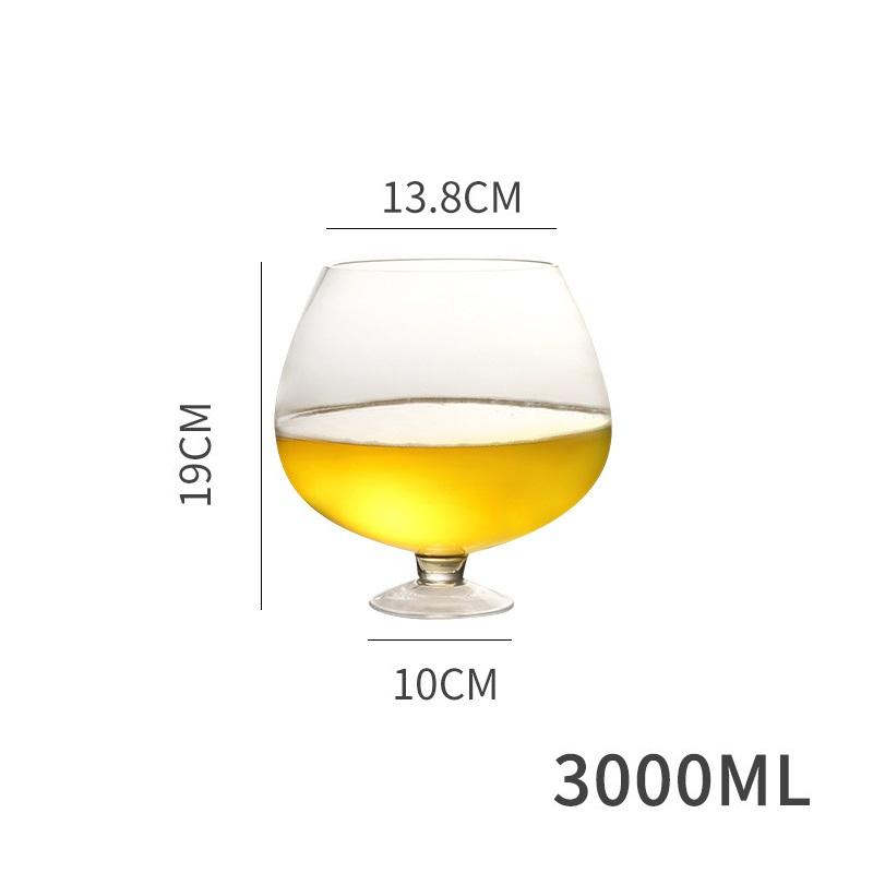 Jumbo Glass Cup 1 Piece Lead Free Super Large Capacity Party Glasses Wine Beer Brandy Juice Glass for Gathering Big Bar Cup