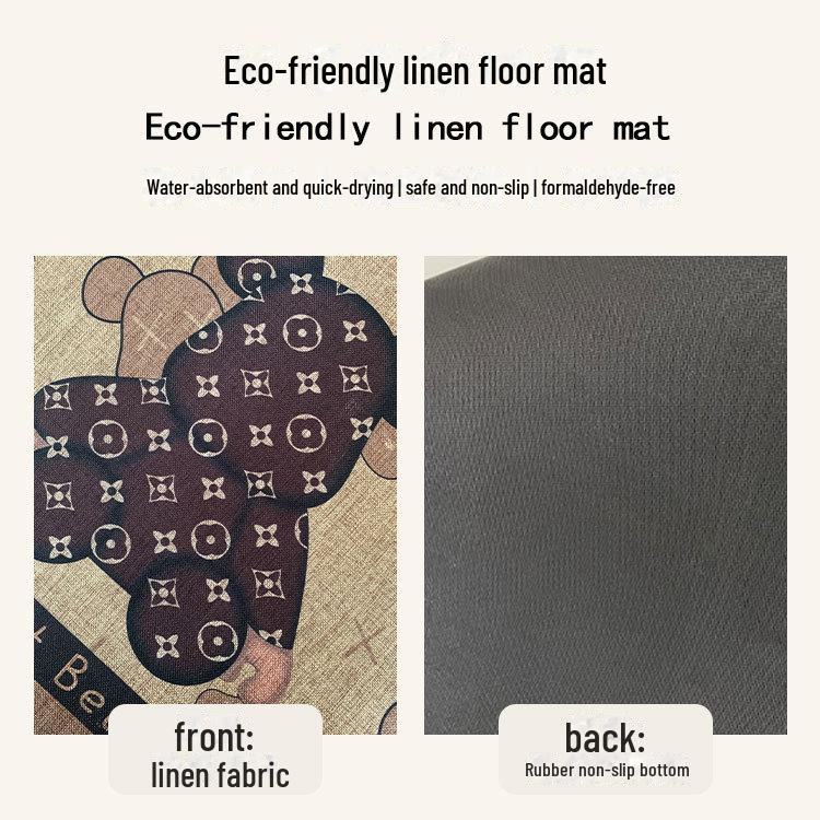 Waschbare Rutschfeste Fußmatten: Saugfähiges Gummi-Leinen für Badezimmer, Toilette, Küche