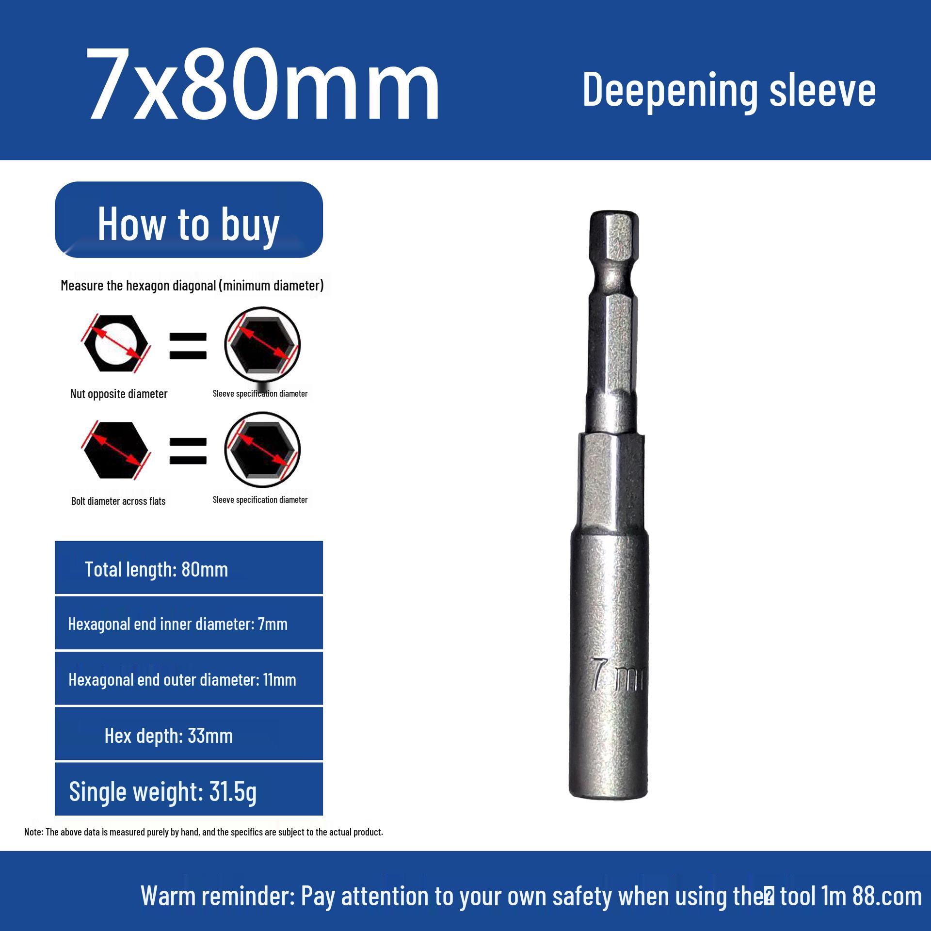 

5.5mm Hex Socket Hand Drill & 8mm Deep Air Impact Wrench Electric Screwdriver Bit