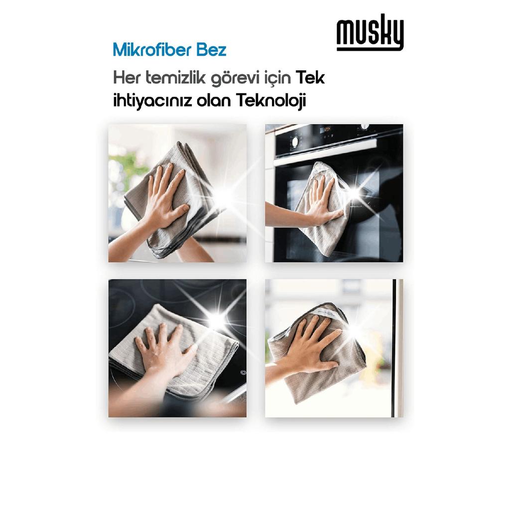 Kitchen Cleaning Cloth Classic 3-piece Microfiber Car, Glass, Kitchen Cleaning Cloth, Gray (40 Cm X 40 Cm)