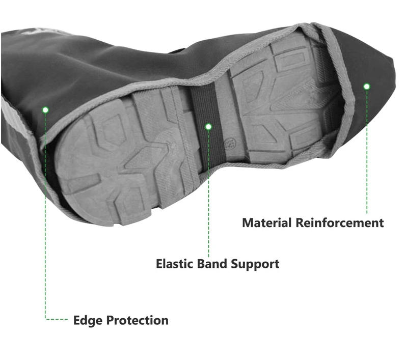 Cycling Overshoes Waterproof Bike Shoe Covers Reflective Black Adjustable Hook&loop for Riders Cyclist