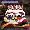 Belgium Football Pattern 3 Pieces Bedding Set Soft Microfiber Duvet Cover with Pillow Cases for Bedroom
