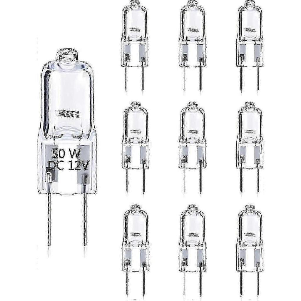 10x 50W Dimmable 2700K Warm White 12V Halogen Bulbs G6.35 2 Pin for Chandelier Desk Lamp and Lighting Fixtures