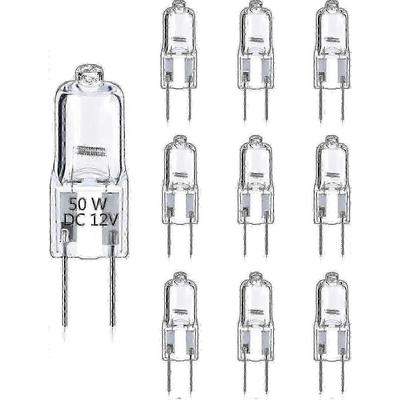 10x 50W Stmívatelné 2700K Teplá Bílá 12V Halogenové Žárovky G6.35 2 Pin pro Lustr Stolní Lampa a Svítidla