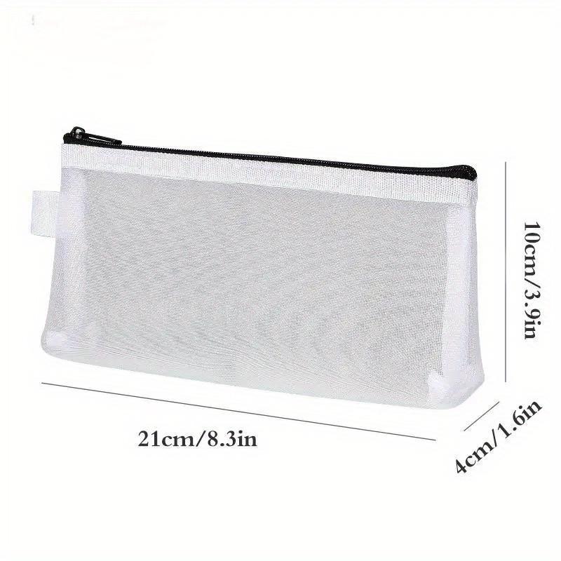 1Pc Simple Transparent Portable Mesh Pencil Case Office Storage Bag Student Pen Bag School Supplies Stationery Bag