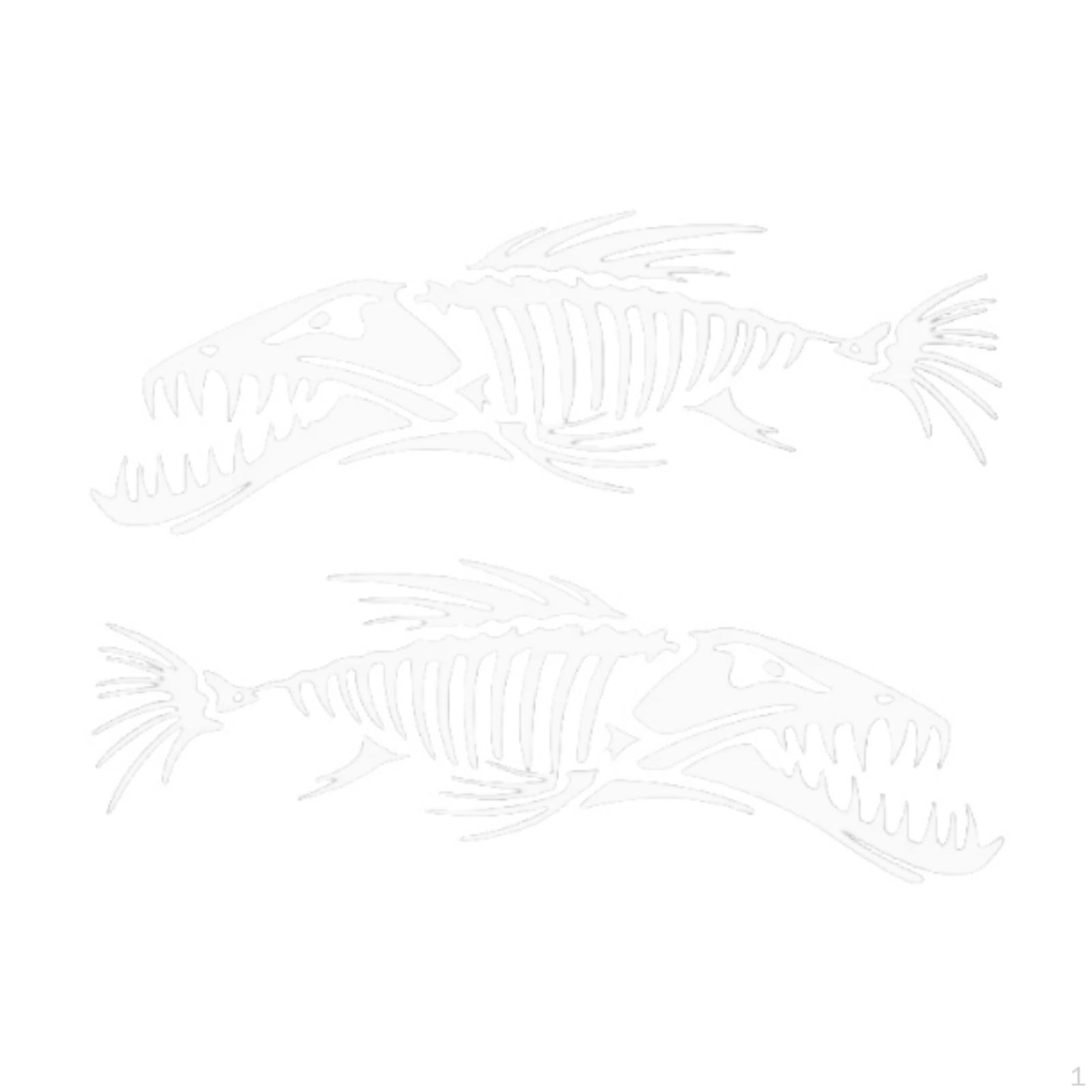 

2 Pieces Fish Stickers Decals Auto Gift Creative Simple Installation Car for Driving белый
