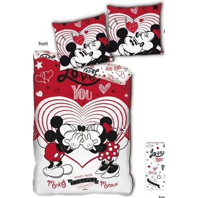 Disney Children's Duvet Set - Minnie and Mickey Love You - Red - 140x200 Cm