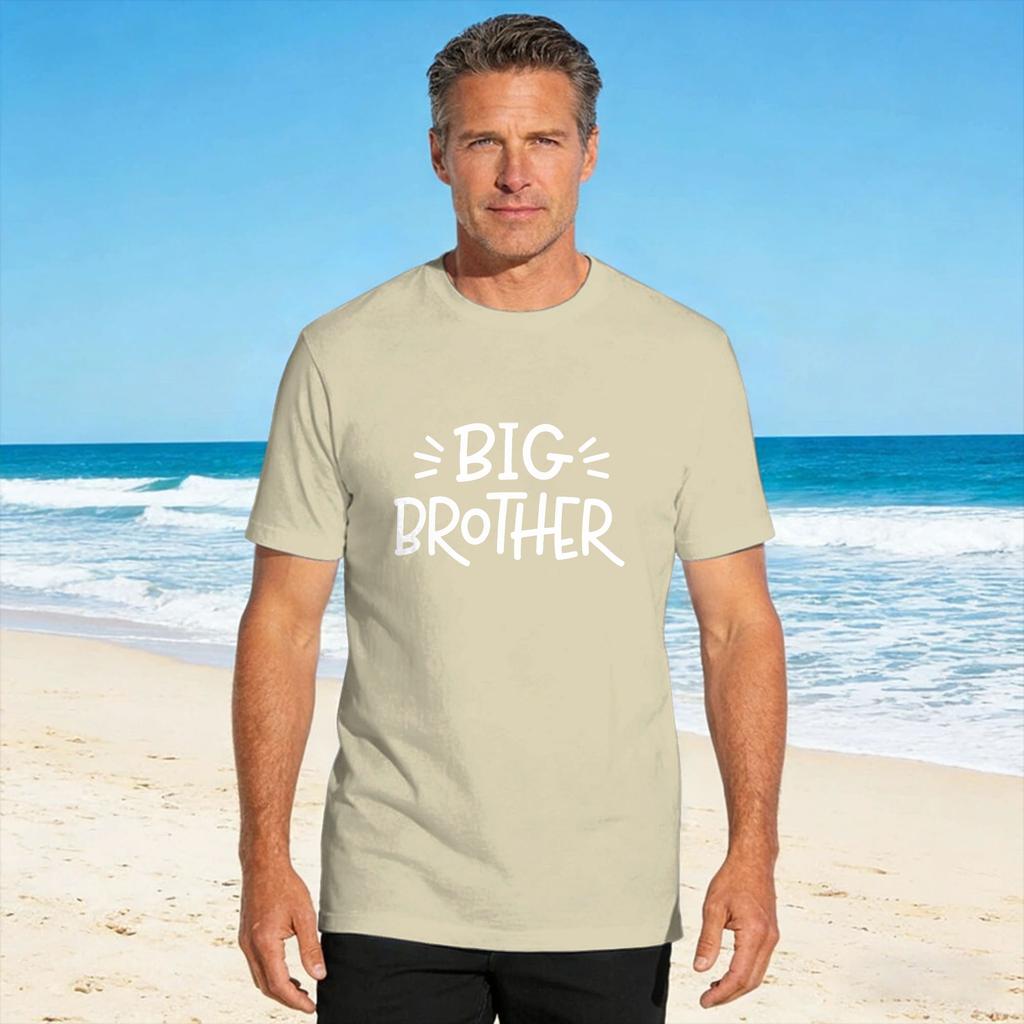 Big Brother Tshirt Leisure Tshirts Short Sleeve Vintage Tops Beach 100 Cotton Plus Size 5xl Top Tees