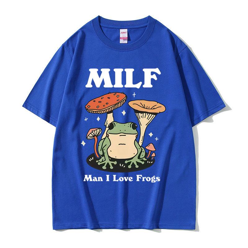 Funny MILF Man I Love Frogs Meme Graphic T Shirts Humor Frog Lover T-shirts Men Women Fashion Summer Short Sleeve Tee Shirt
