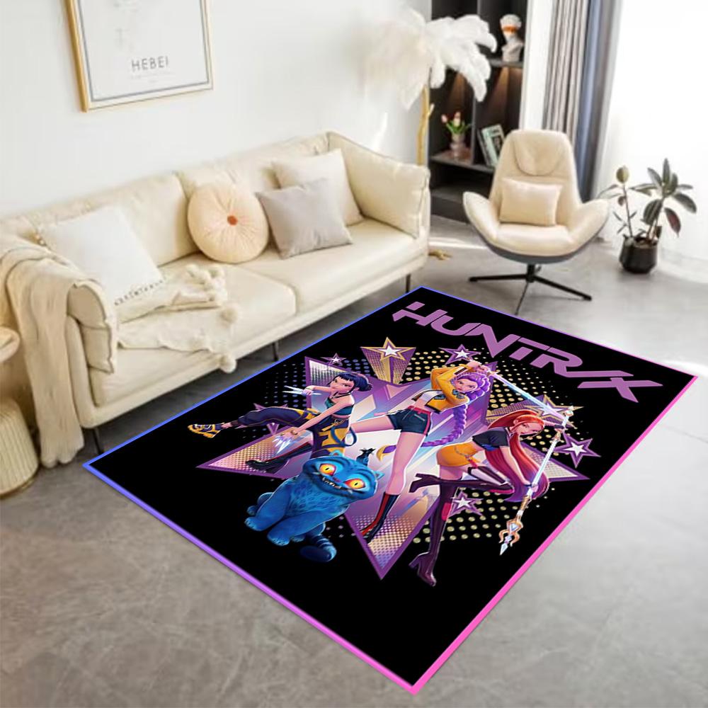 1pc K-pop Demon Hunters Rug Home Carpet Decoration Office Decor Gift Living Room Bedroom